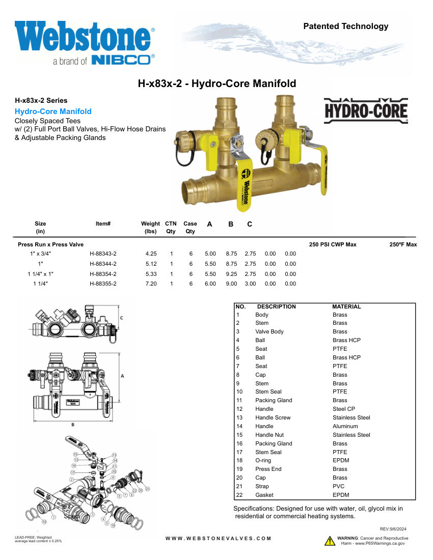 NIBCO H-x83x-2_ZSpec cut sheet — first page