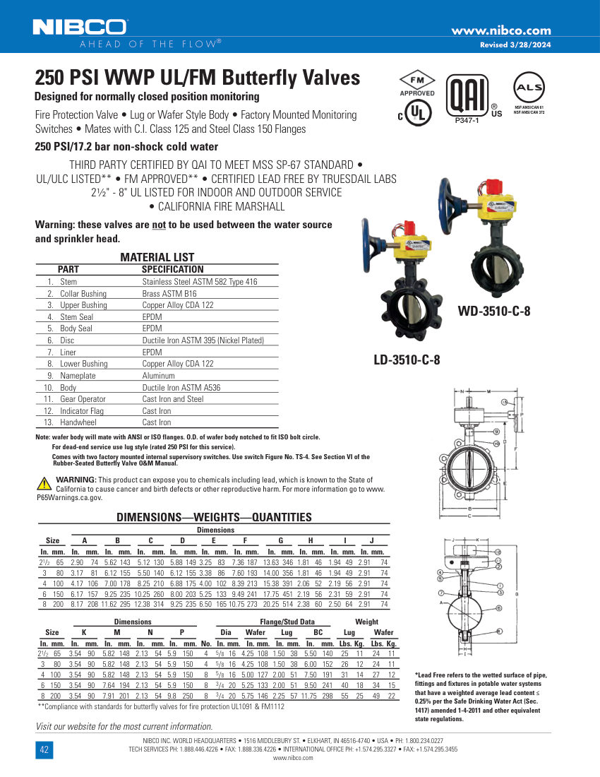 NIBCO P347-1 cut sheet — first page