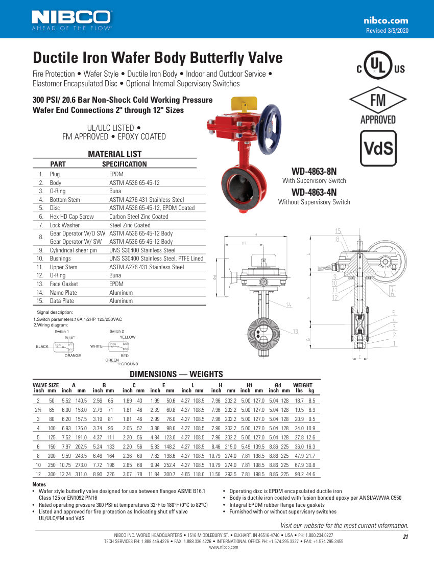 NIBCO WD-4863-8N cut sheet — first page