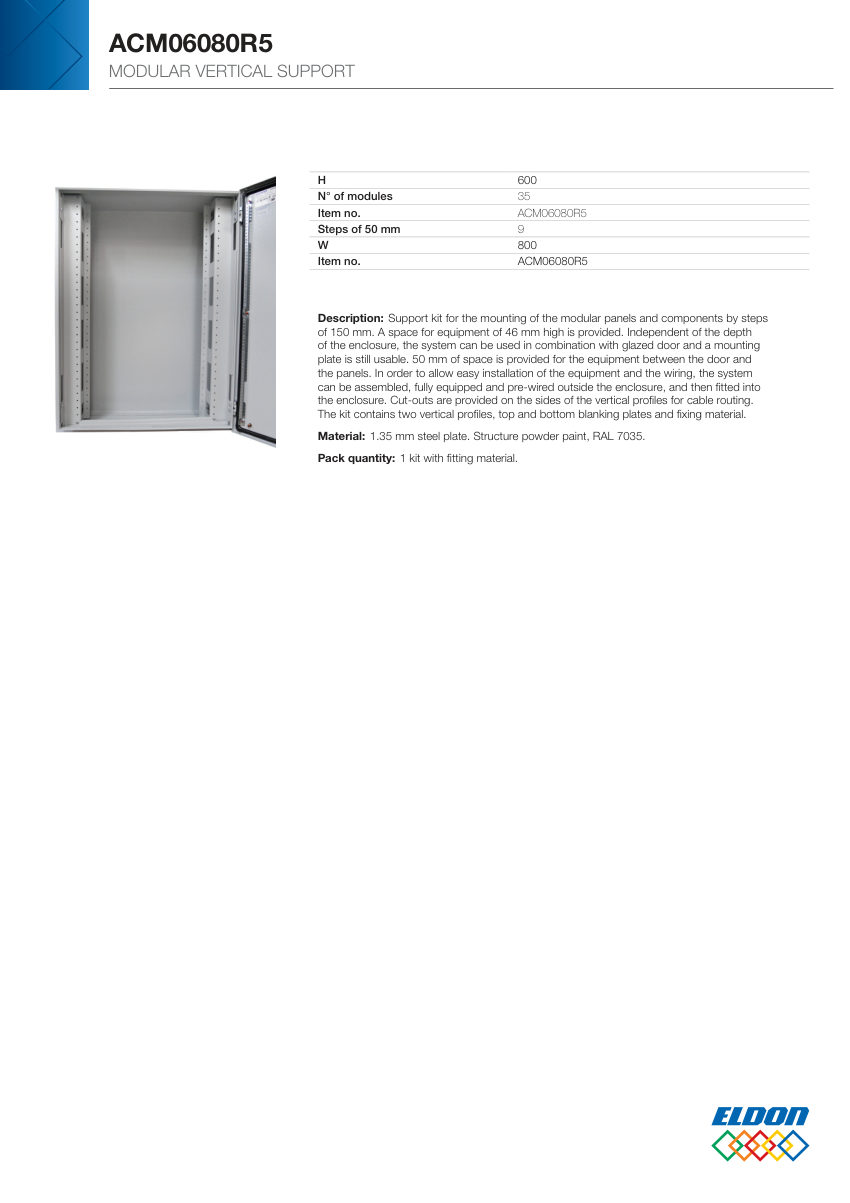 nVent HOFFMAN ACM06080R5 cut sheet — first page