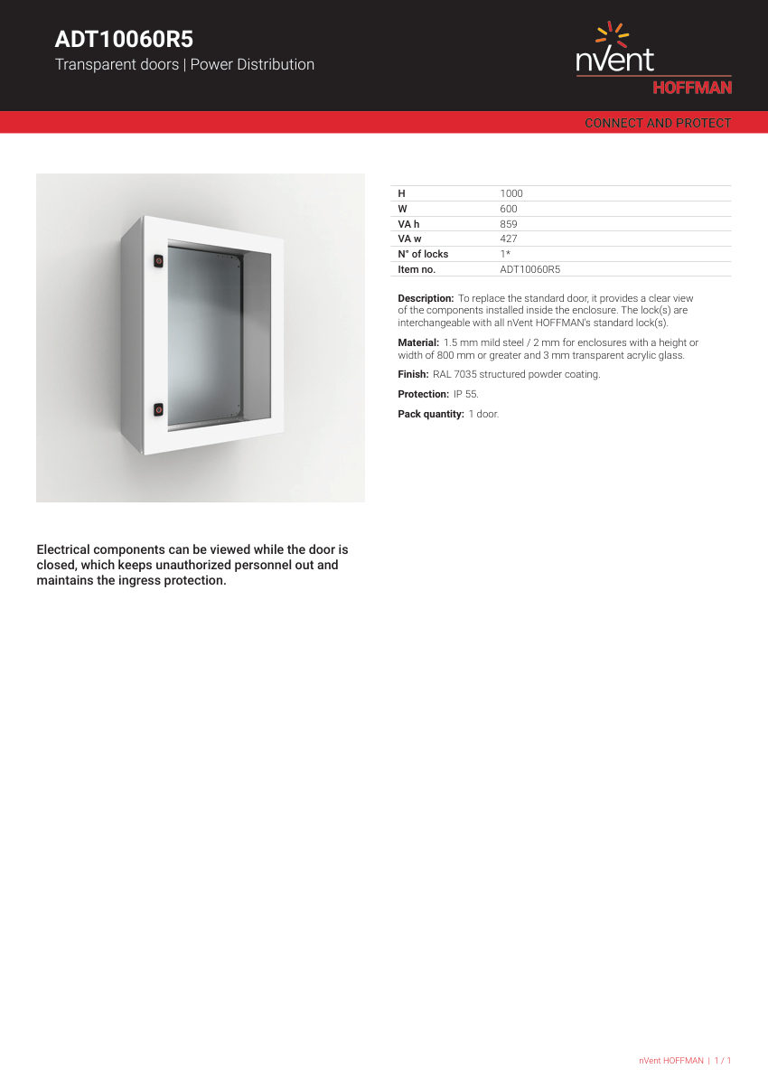 nVent HOFFMAN ADT10060R5 cut sheet — first page