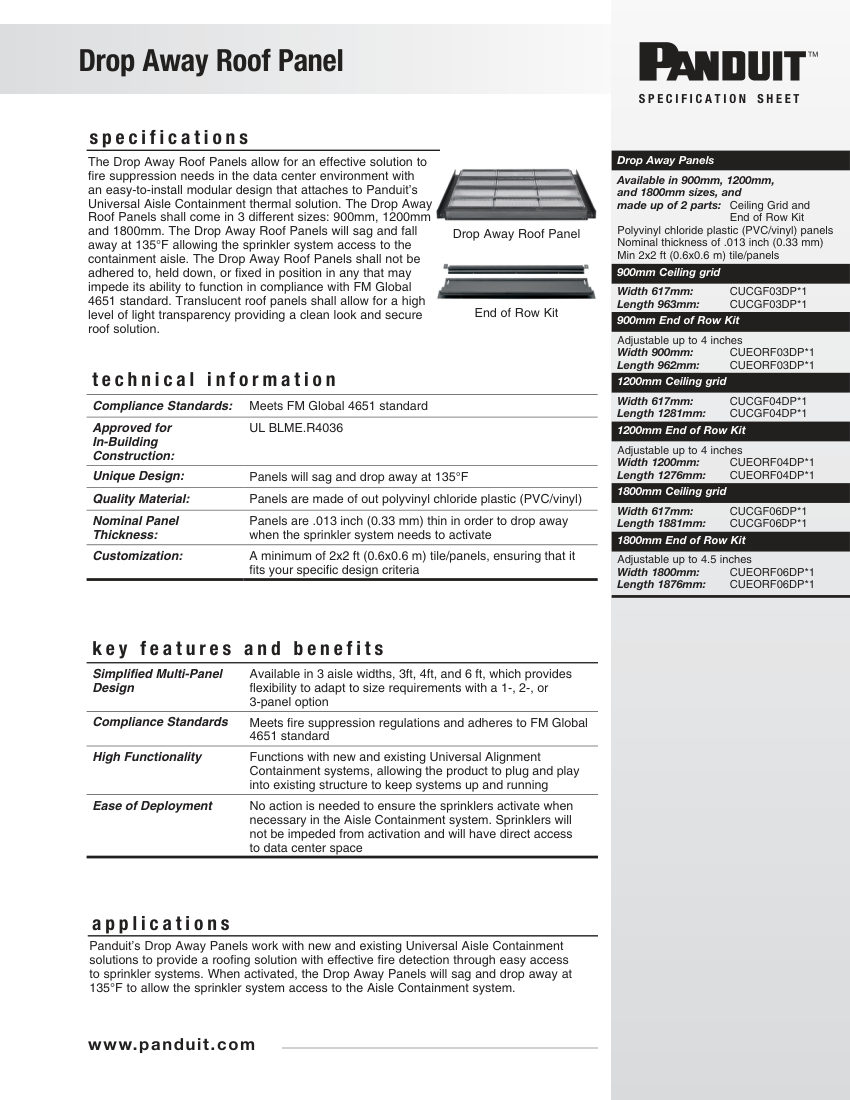 Panduit CUCGF03DP*1 cut sheet — first page