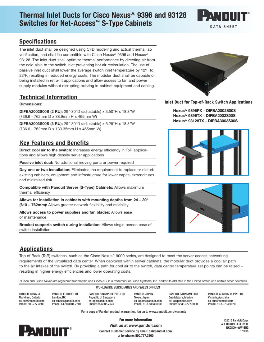 Panduit DIFBA2002S00S cut sheet — first page