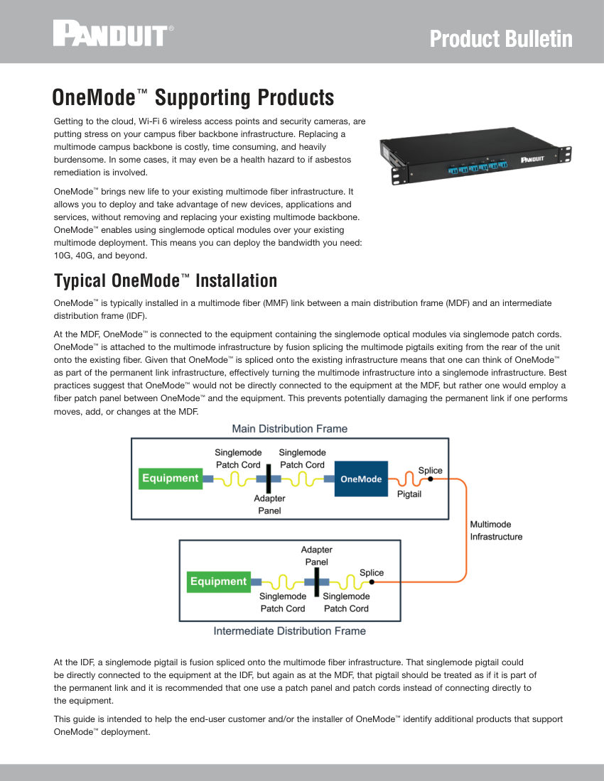 Panduit F92ERLNLNSNM cut sheet — first page