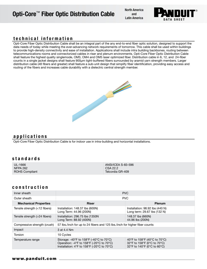 Panduit FBDS17-WW-ENG cut sheet — first page