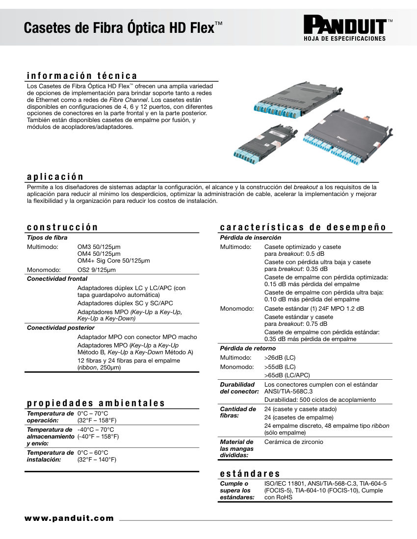 Panduit FBSP190 cut sheet — first page