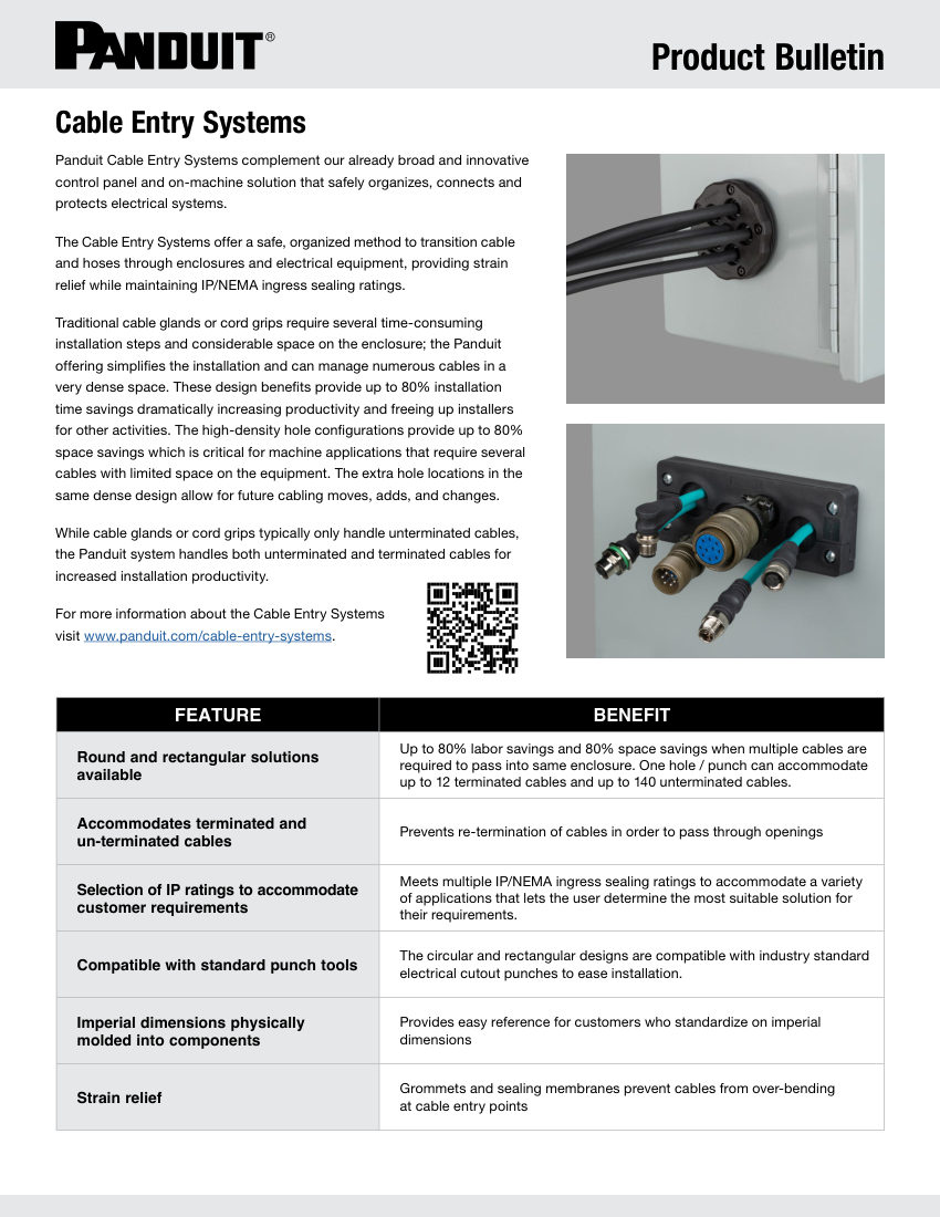 Panduit FRCB3-SA-ENG cut sheet — first page