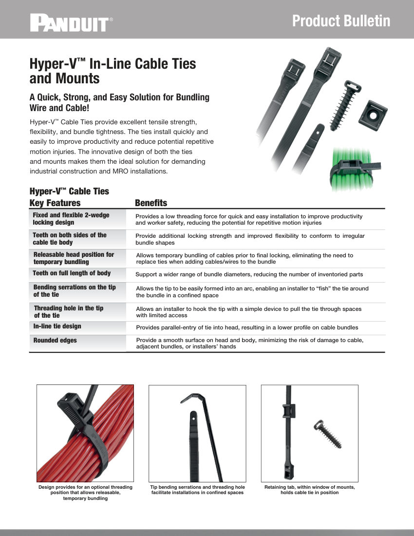 Panduit HV965-C0 cut sheet — first page