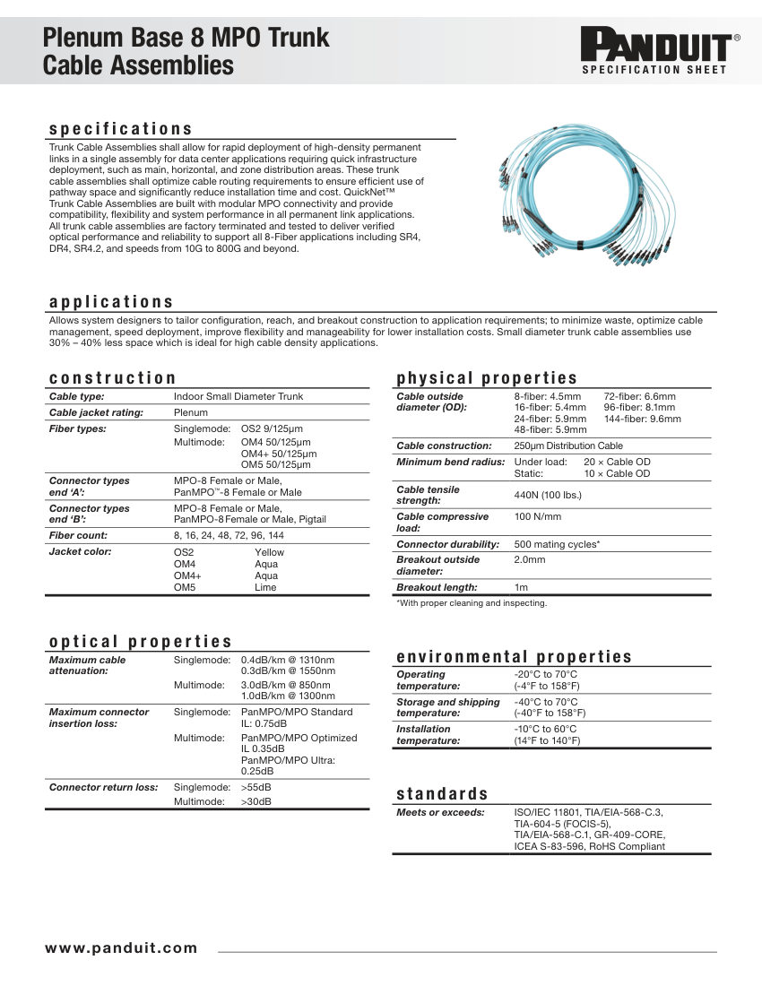 Panduit plenum-base8-mpo-trunk-cable-assemblies-fbsp228-ww-eng cut sheet — first page