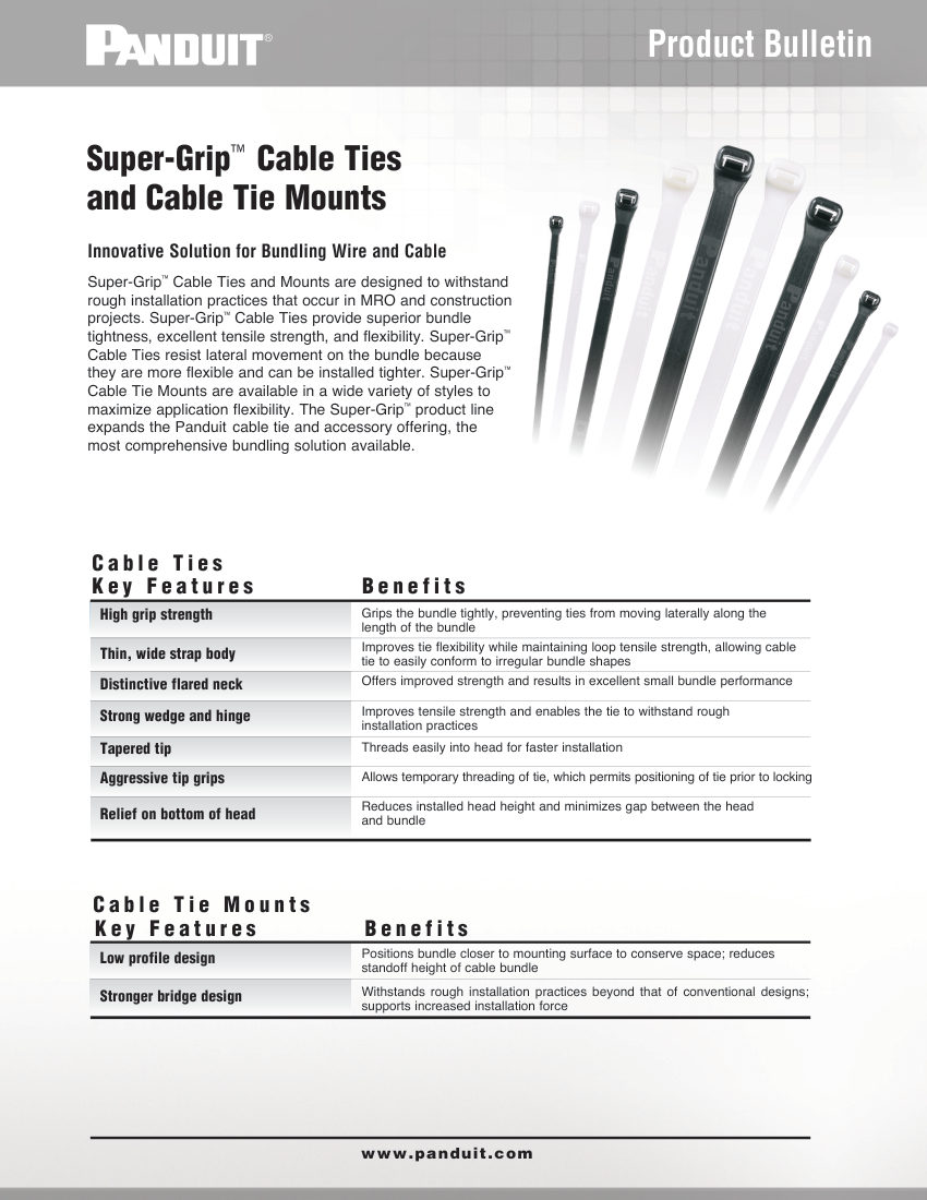 Panduit SG100M-C cut sheet — first page