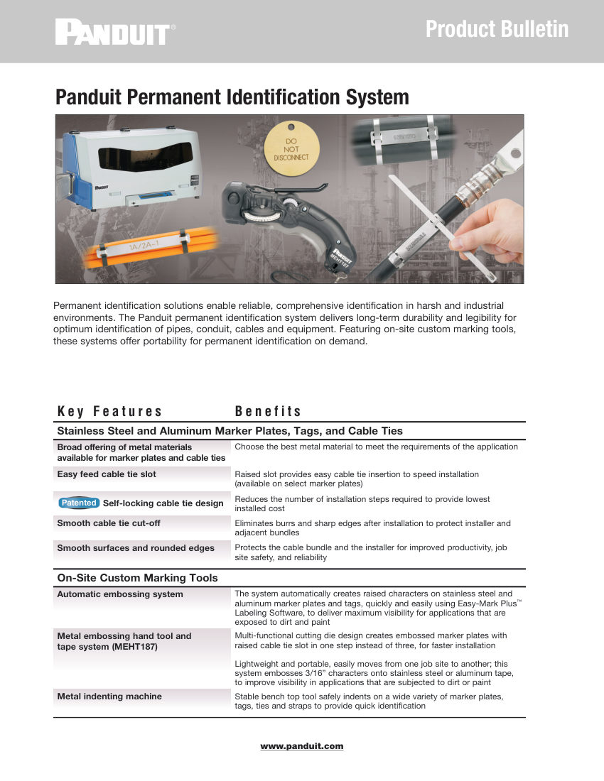 Panduit SSCB35--SA-ENG cut sheet — first page