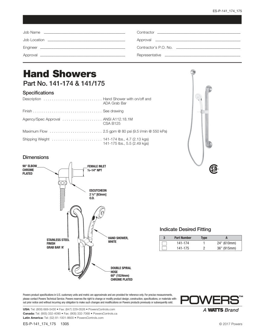 Powers  cut sheet — first page