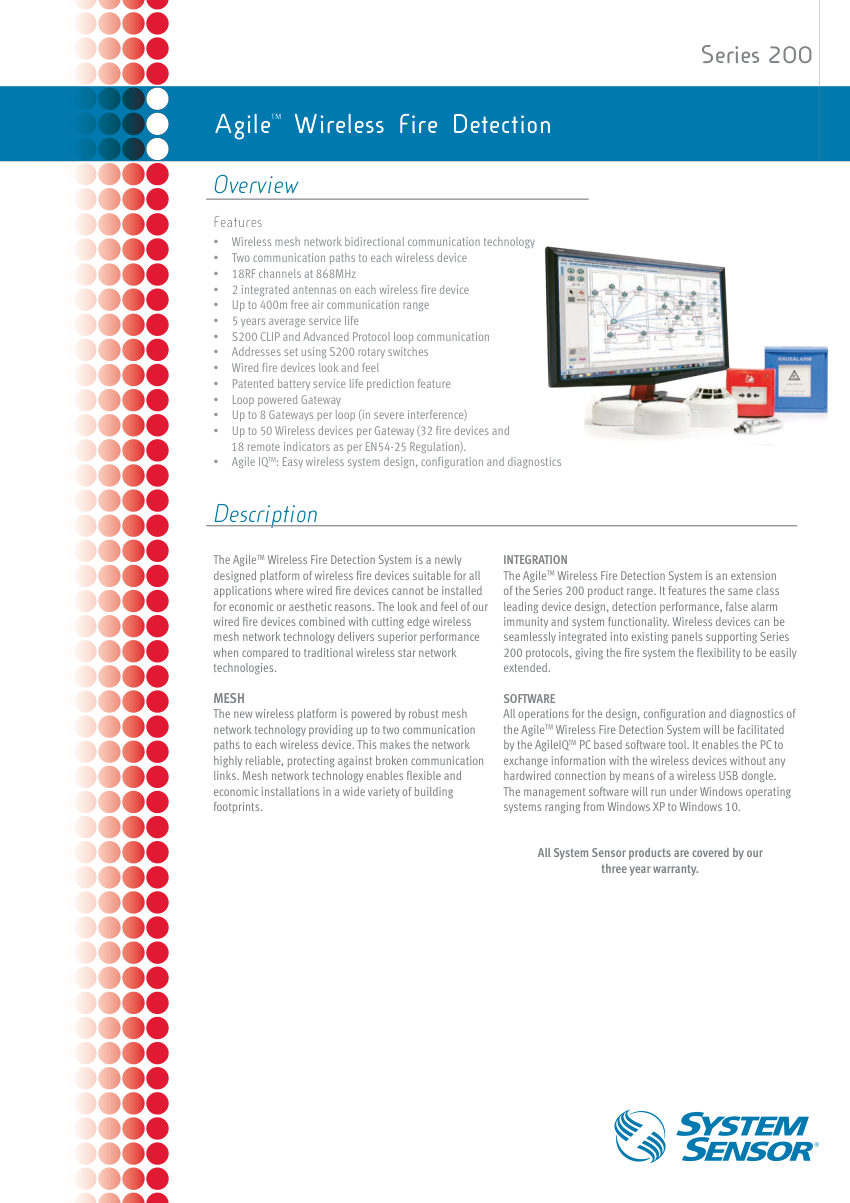 System Sensor 22051TLE-RF cut sheet — first page
