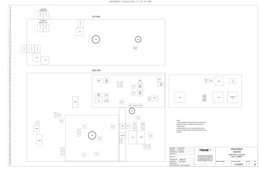 Trane 1213-4975B cut sheet — first page