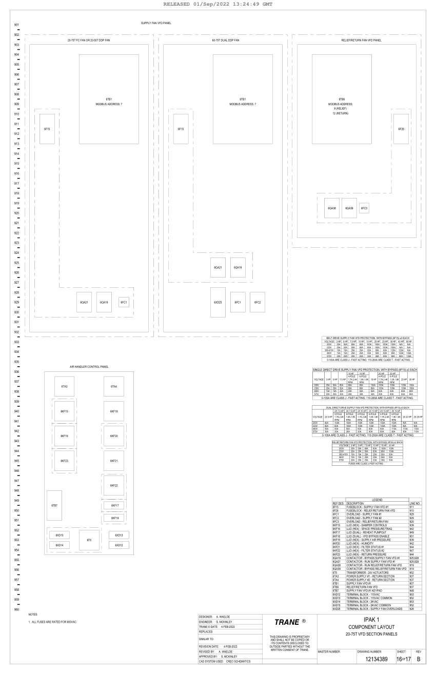 Trane 12134389_B cut sheet — first page