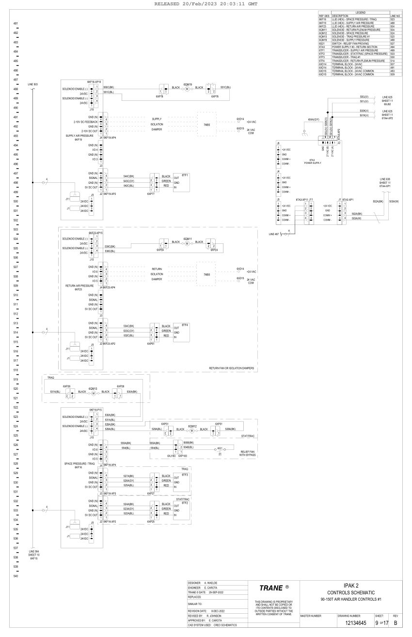 Trane 12134645_B cut sheet — first page