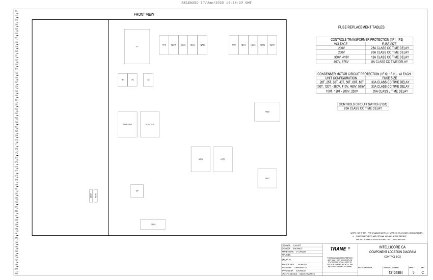 Trane 12134884C cut sheet — first page