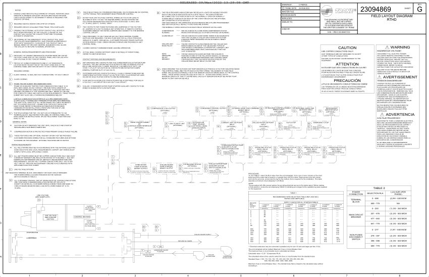 Trane 2309-4869G cut sheet — first page