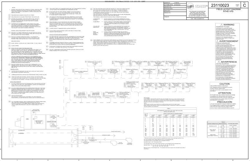 Trane 2311-0023C cut sheet — first page