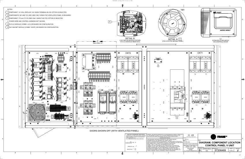 Trane 5720-6469J cut sheet — first page