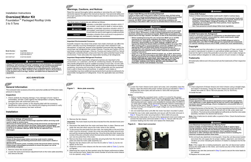 Trane ACC-SVN187D-EN cut sheet — first page