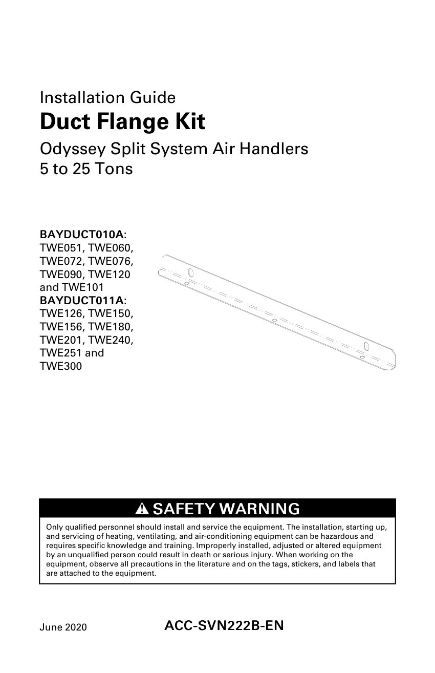 Trane ACC-SVN222B-EN cut sheet — first page