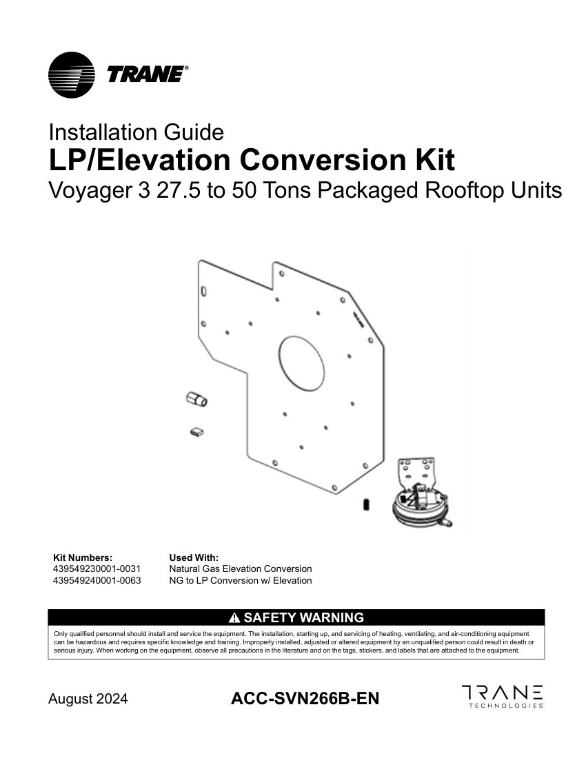 Trane ACC-SVN266B-EN cut sheet — first page
