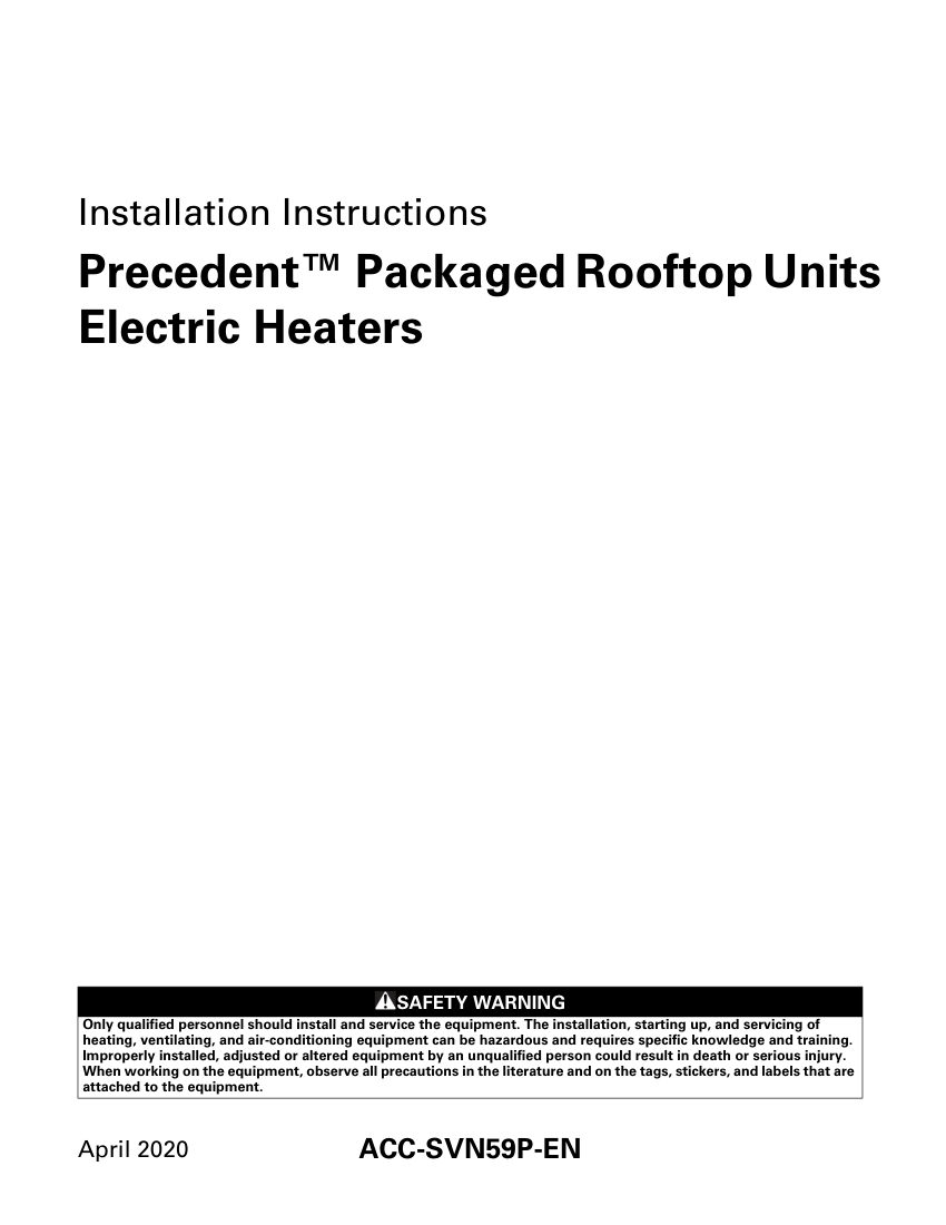 Trane ACC-SVN59P-EN cut sheet — first page