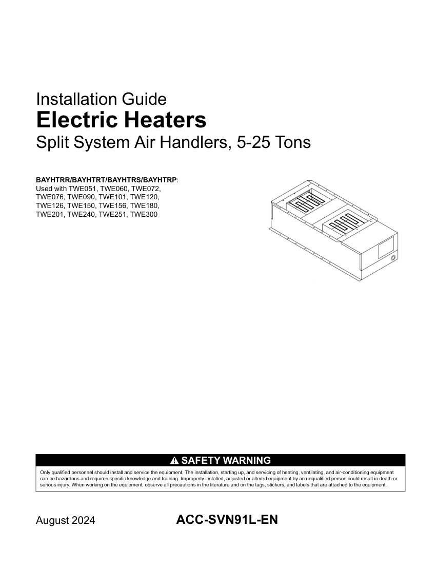 Trane ACC-SVN91L-EN cut sheet — first page
