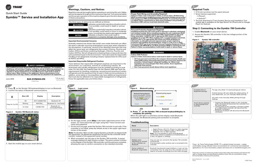 Trane BAS-SVN043A-EN cut sheet — first page