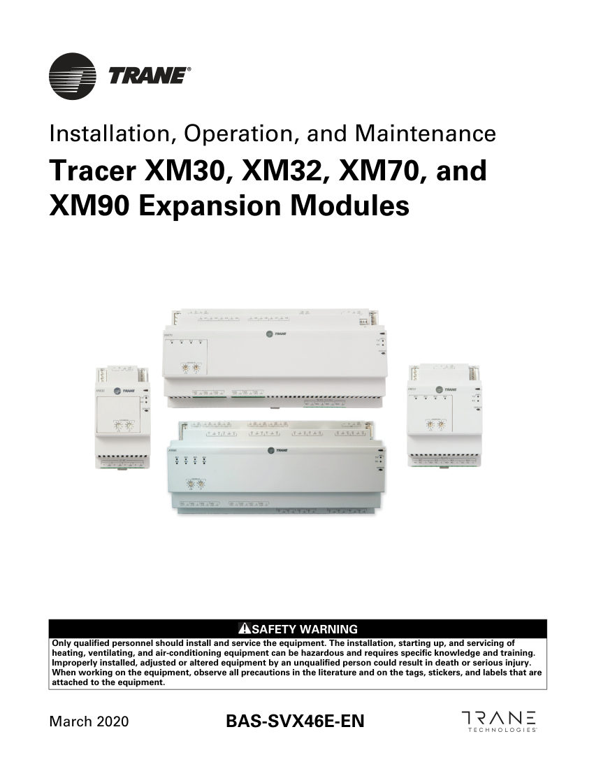 Trane BAS-SVX46E-EN cut sheet — first page
