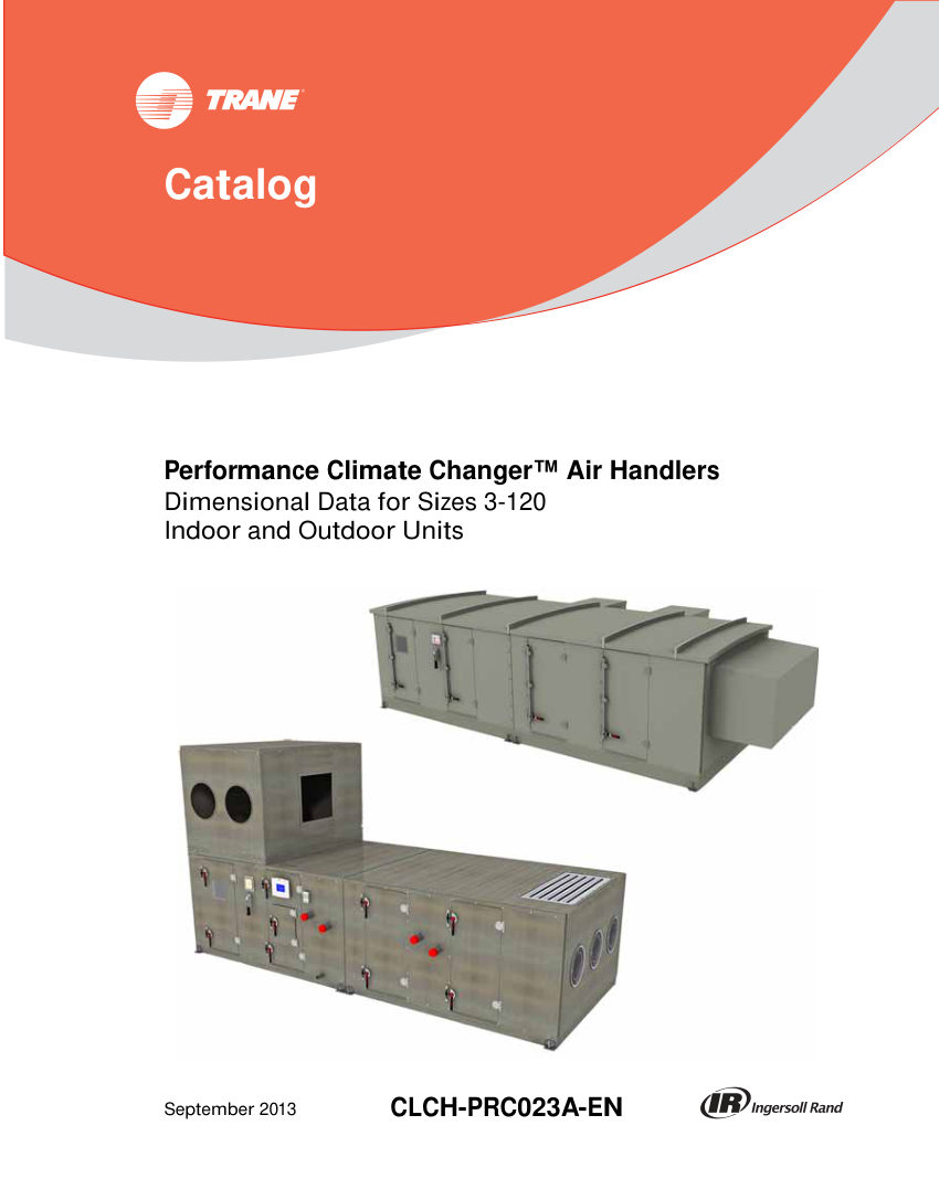 Trane Performance Climate Changer cut sheet — first page