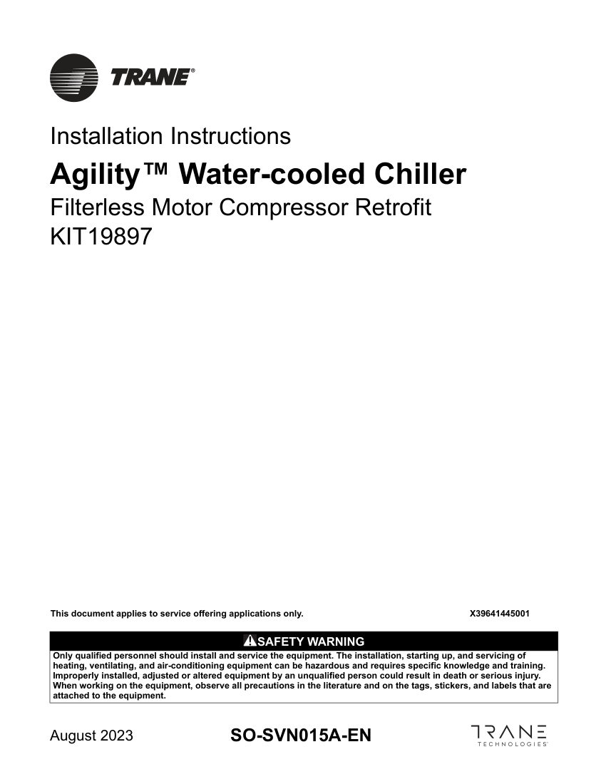 Trane SO-SVN015A-EN cut sheet — first page