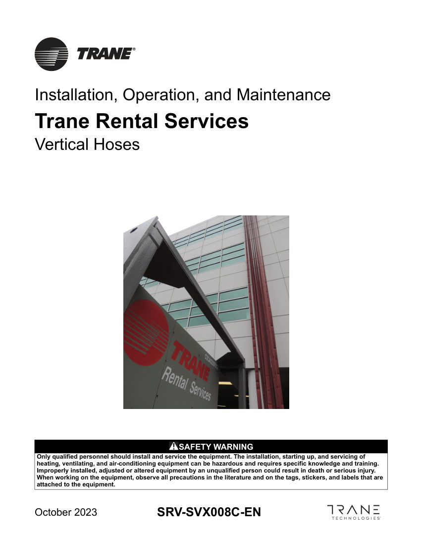 Trane SRV-SVX008C-EN cut sheet — first page