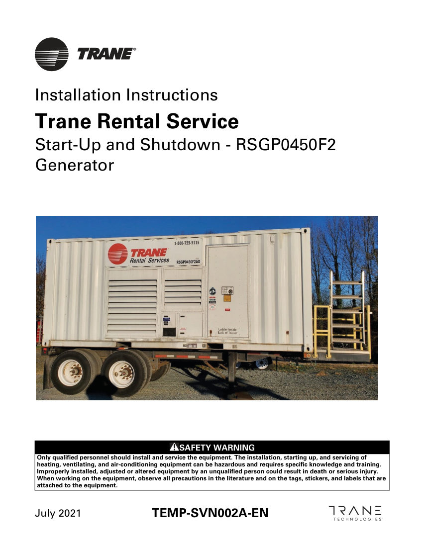 Trane TEMP-SVN002A-EN cut sheet — first page