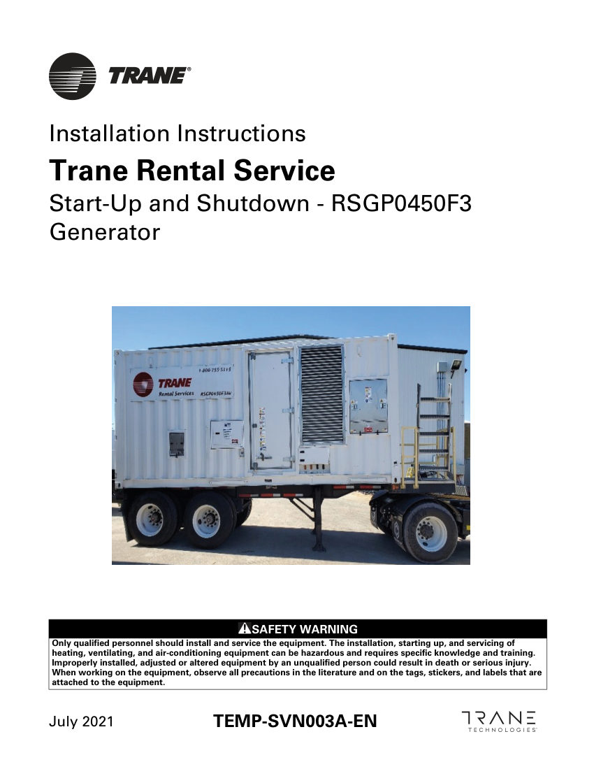 Trane TEMP-SVN003A-EN cut sheet — first page