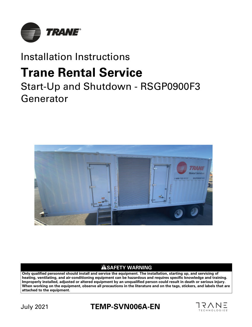 Trane TEMP-SVN006A-EN cut sheet — first page
