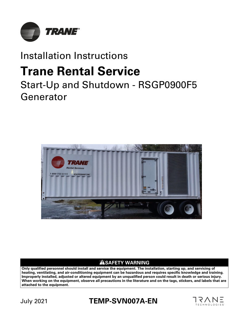 Trane TEMP-SVN007A-EN cut sheet — first page