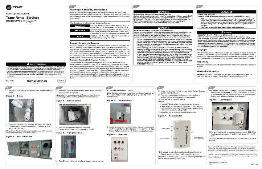 Trane TEMP-SVN009A-EN cut sheet — first page