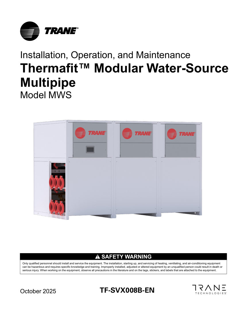 Trane TF-SVX008B-EN cut sheet — first page