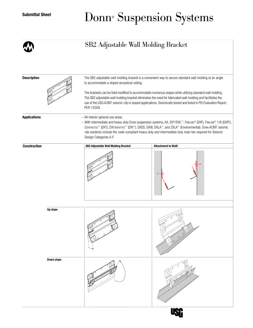 USG AC3280 cut sheet — first page