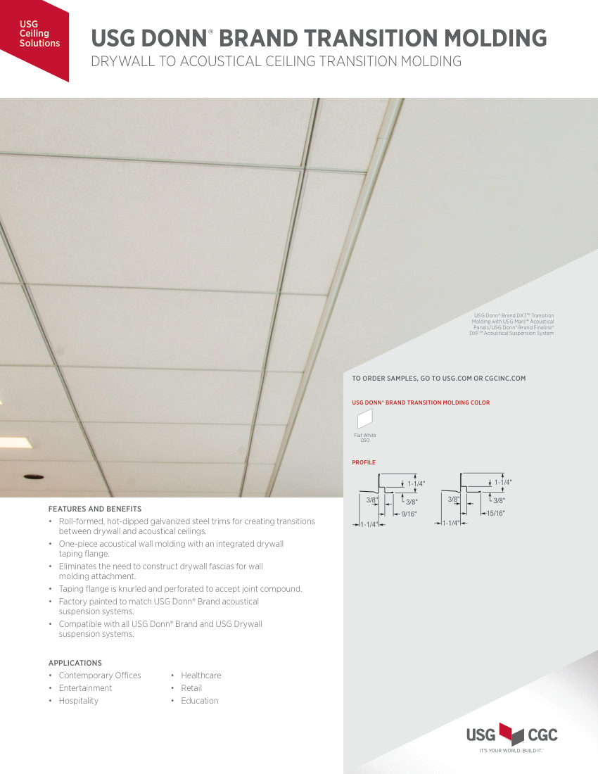 USG AC3315 cut sheet — first page