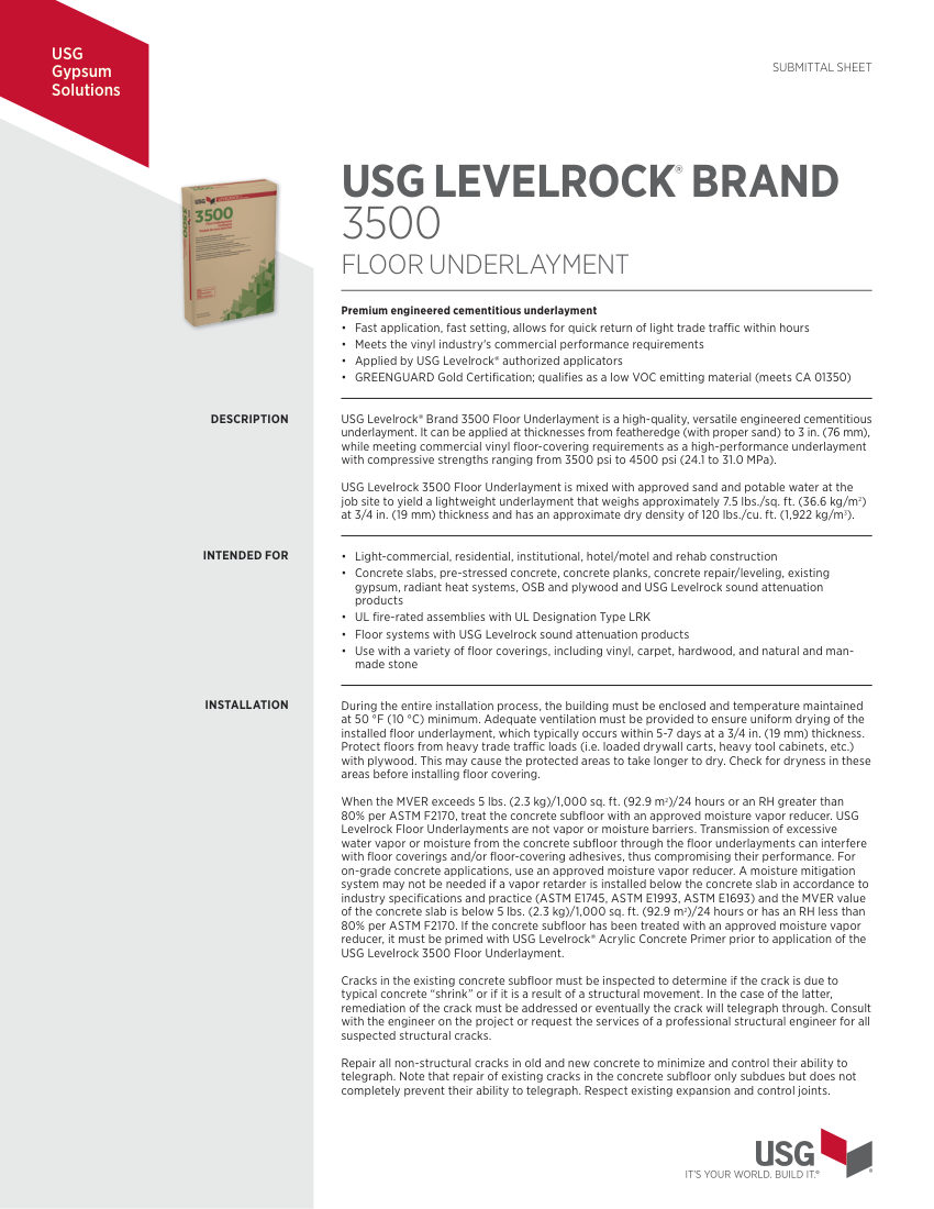 USG IG1448 cut sheet — first page