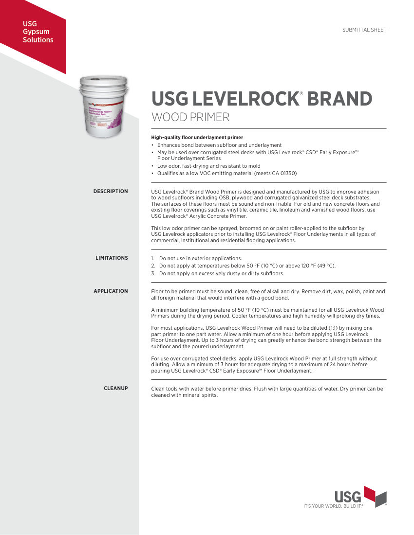 USG IG1505 cut sheet — first page