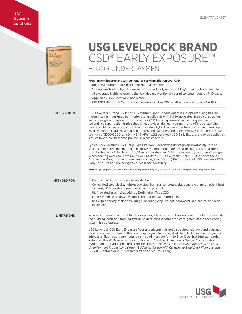 USG IG1648 cut sheet — first page