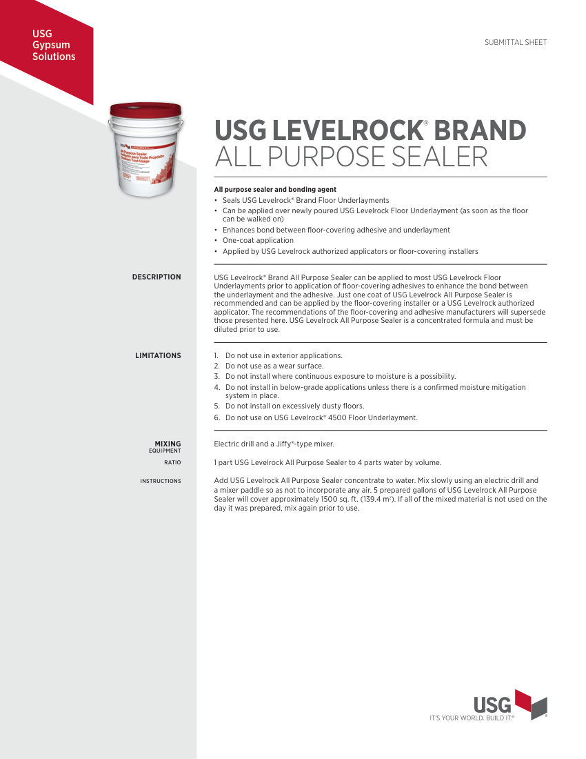 USG IG1793 cut sheet — first page