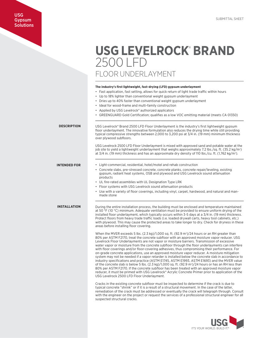 USG IG369868 cut sheet — first page