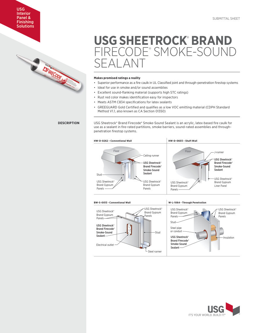 USG J2042 cut sheet — first page
