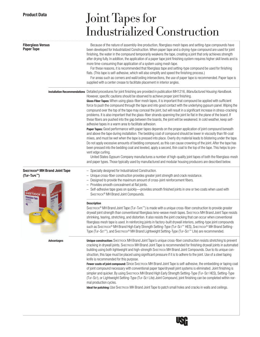 USG MH1178 cut sheet — first page