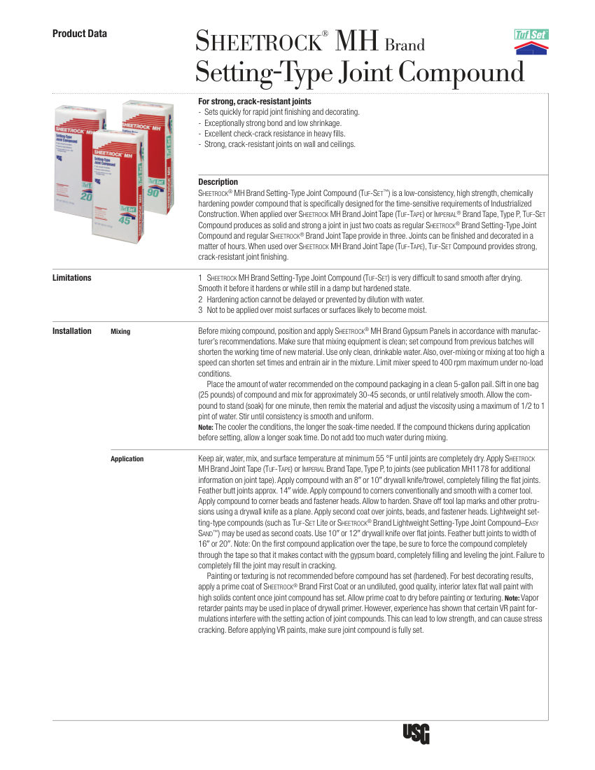 USG MH1179 cut sheet — first page